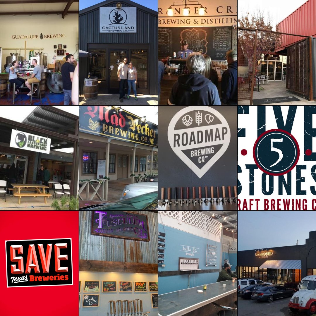 Save TX Breweries
The fight to open Texas Craft Breweries is not over. Don't forget to order curbside from them. Save your receipts from this Saturday and Sunday's purchase from any shuttered TX brewery, and we will give you Happy Hour prices on all your beers all day Sunday!