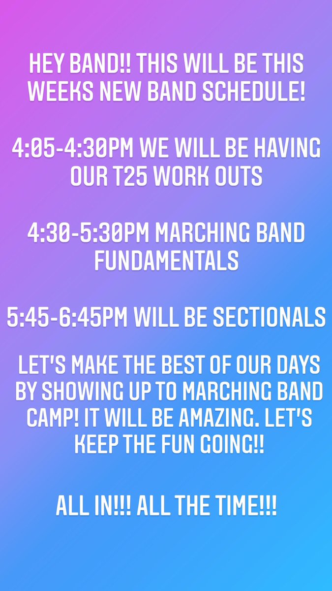 RGCBand's tweet photo. Hey band!! Make sure to spread the word to your sections! It is mandatory to show up. Let’s keep the fun going! https://t.co/pvzLNLKJah