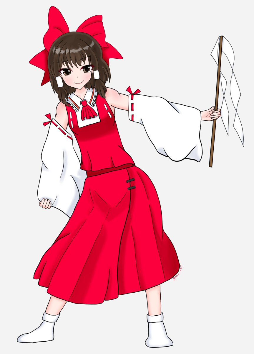 8月9日は博麗の日 博麗神社の巫女さん 紅魔郷版服装の博麗霊夢です 再掲 アオクス Skeb募集中のイラスト