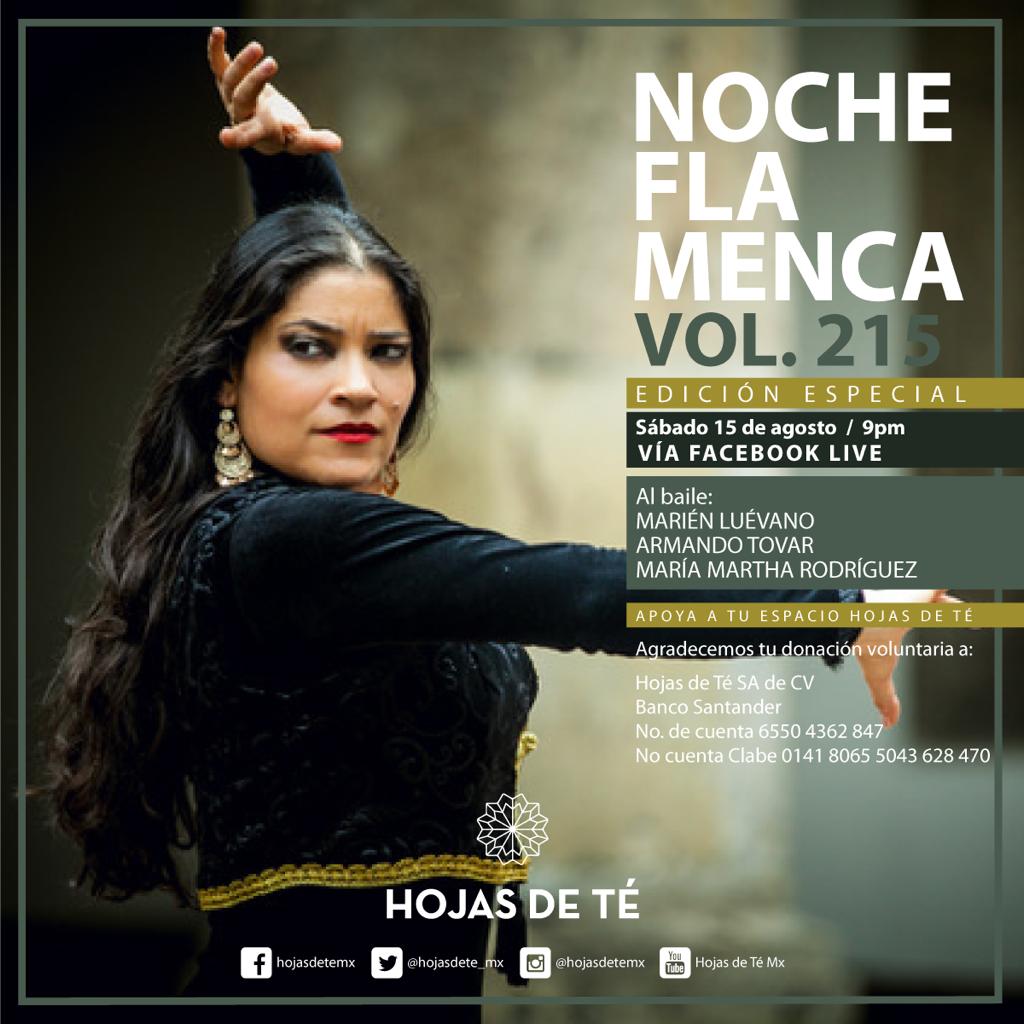 Próxima Noche Flamenca Live Facebook <a href="/hojasdete_mx/">Hojas de Té</a> #apoyatuespaciohojasdete #apoyalacultura #donativoconsciente