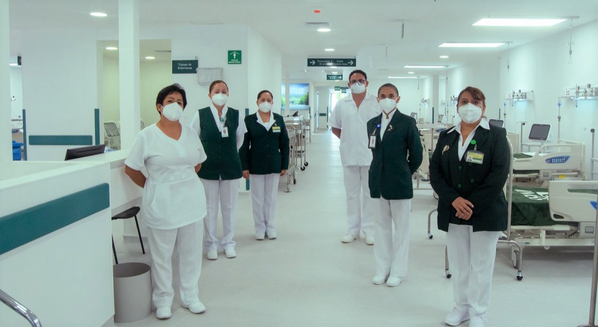 edgebuildings's tweet photo. Members of the medical support team at IMSS Hospital Emergente COVID-19 in Puebla, which was designed, built, and EDGE-certified in just six weeks. Opening in a few days, the hospital is a PPP project developed by @Tu_IMSS & Kainsa, and certified by GBCI: https://t.co/zn8uO1yEAb https://t.co/v7wTsOnsr3