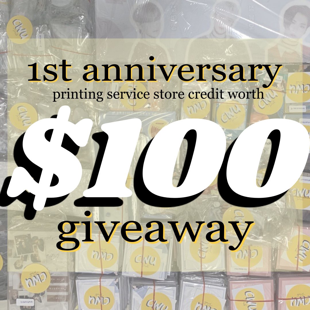 cwuprints's tweet photo. [#cwuprints] WE'RE TURNING ONE 🥳 
to celebrate, we're giving out store credit worth ✨$100 ✨to ONE LUCKY WINNER

refer to the tweet below on how to join this worldwide 🌍 giveaway!

giveaway ends 19 AUGUST 2359 SGT, send in your entries &amp; goodluck! 🤩 https://t.co/7X1dQO46xo