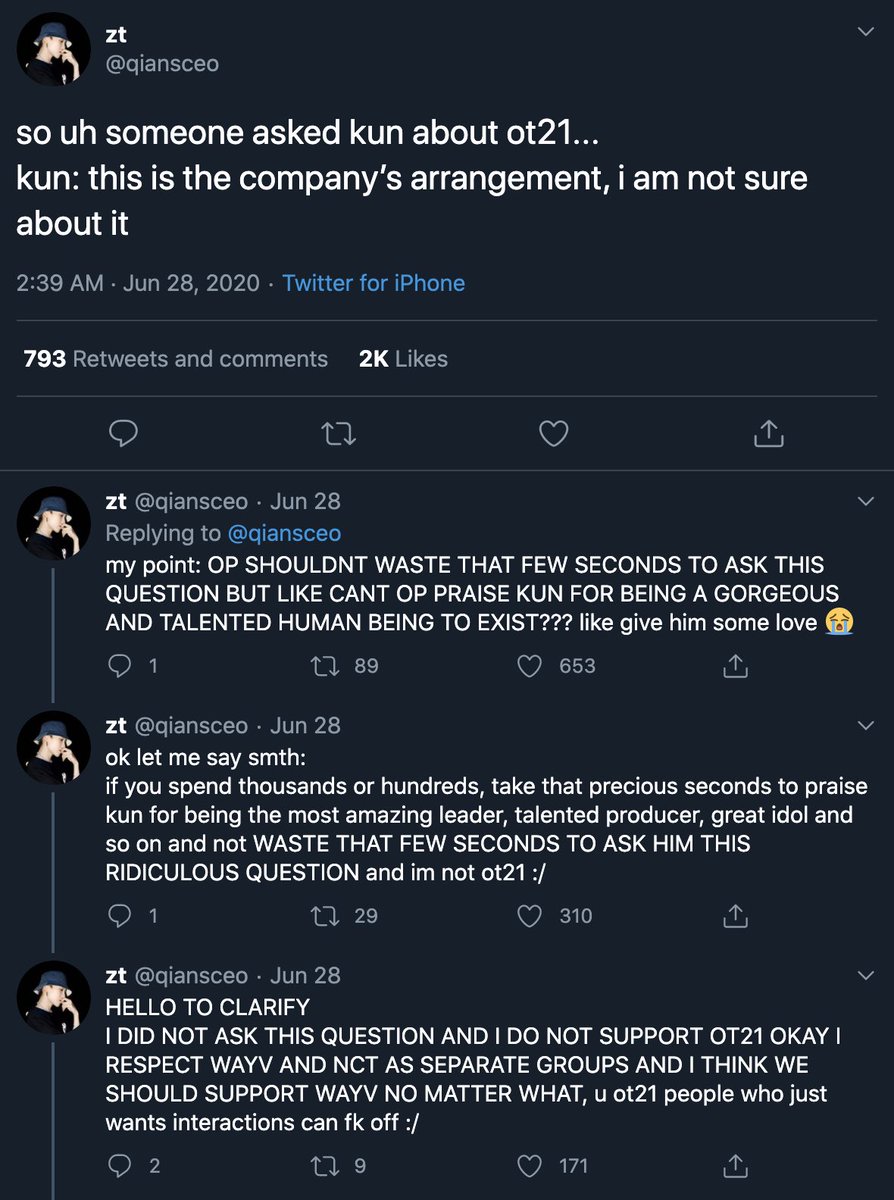 But fanbases and accounts like Hourly Kun and qiansceo chose to only translate the part asking about all members and didn’t translate the rest.