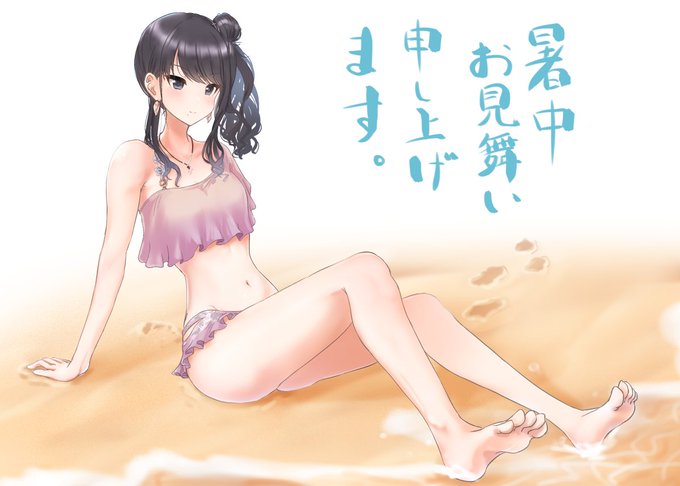 2020水着灯織で暑中見舞いです。 