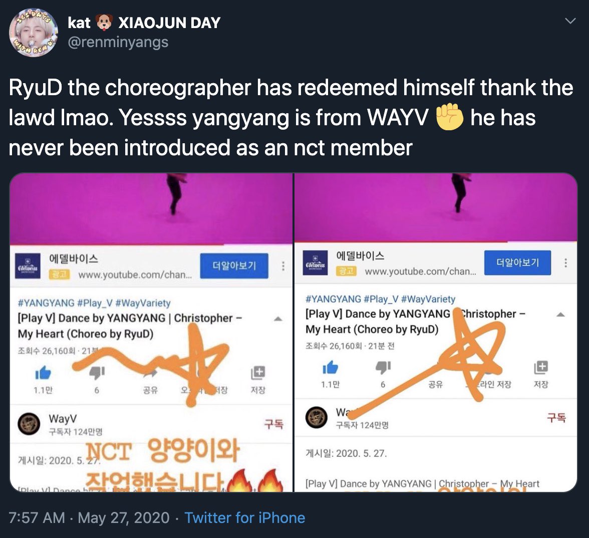 But Yangyang and his choreographer are likely close in some way and he knew him as a member of NCT China. Strangers online mass-bothering someone who actually knows and talks to Yangyang crosses so many boundaries.