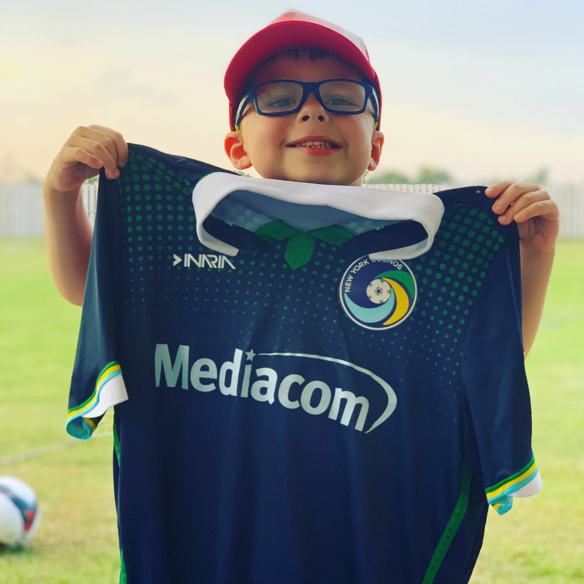 korbin_jackson's tweet photo. Can’t wait to rock out my new @NYCosmos jersey!! Thanks Mr. @ErikStoverNYC for the package! 
⚽️🔥 https://t.co/DuhayL3iw2