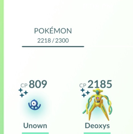 Yaaay got all the unown shinies and got shiny deoxys on my main account thankfully since we can’t trade it so now all I need is staryu and I’ll be done with this event