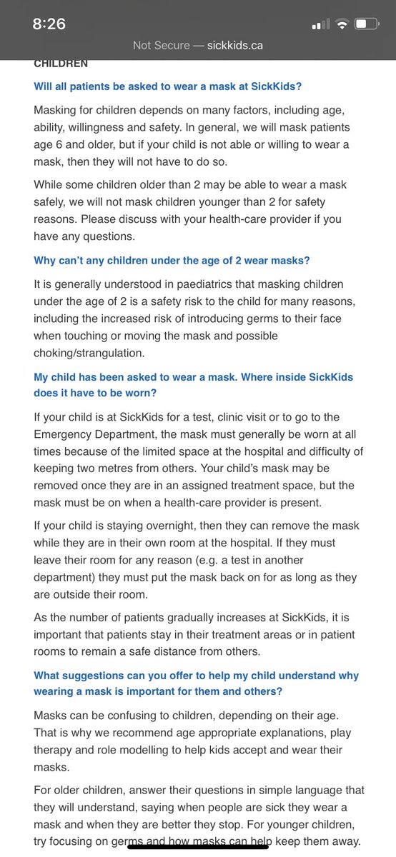 So as a reviewer, I’m going to take away points for this study focussing on a question that nobody is really asking (except apparently at sickkids, and even there not seriously, since they’re requiring children to wear masks in their hospital)