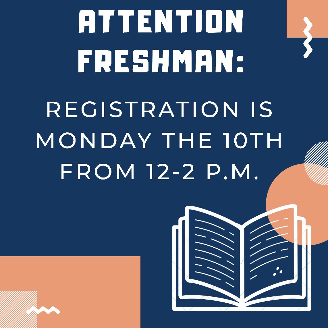 JGStudentSenate's tweet photo. 🚨ATTENTION SENIORS &amp; FRESHMAN🚨

REGISTRATION IS THIS MONDAY THE 10th. . . 
 9-11 a.m. (SENIORS) 
12-2 p.m. (FRESHMAN)

Seniors if you are planning on purchasing a parking pass make sure to bring the following items. . 
Registration, Proof of Insurance, Drivers License and $10 https://t.co/uEpjuwQJYJ