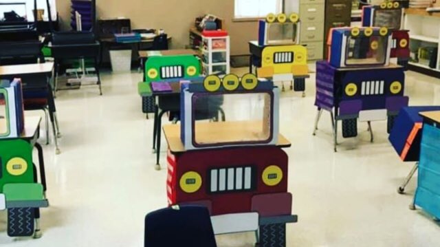 What a great idea! Teachers are so creative. Love how this teacher made social distancing fun. 🥰
Well done Jennifer Birch Pierson kindergarten teacher (from Texas of course:) 
#SchoolReopening #SEL