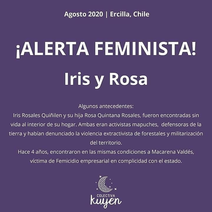 SIC_FotoNoticia's tweet photo. El  poder usa el mismo guión utilizado con #MacarenaValdes para determinar en menos de 24 horas que las activistas #IrisYRosa simplemente se suicidaron...al unísono! ...No se les 
cree...#JusticiaParaIrisYRosa #JusticiaParaMacarenaValdes.....investigación independiente https://t.co/Pag86NnfDl