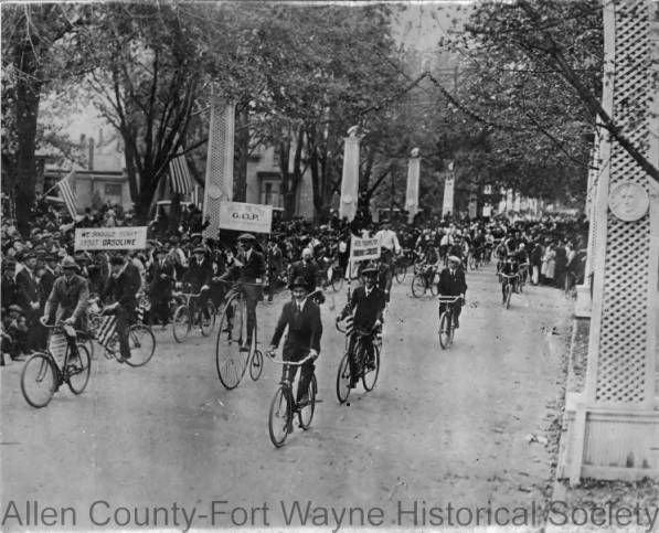 During this campaign parade in Indiana, the all powerful bike lobby came out in force for the Harding/Coolidge ticket.