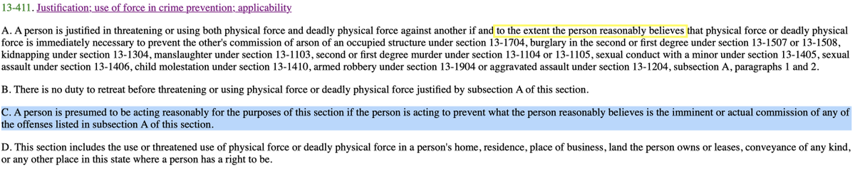 14) "The `reasonableness' of a particular use of force must be judged from the perspective of a reasonable officer on the scene, rather than with the 20/20 vision of hindsight." Graham v. Connor - SCOTUS 198915) Arizona "use of force in crime prevention" jury instruction: