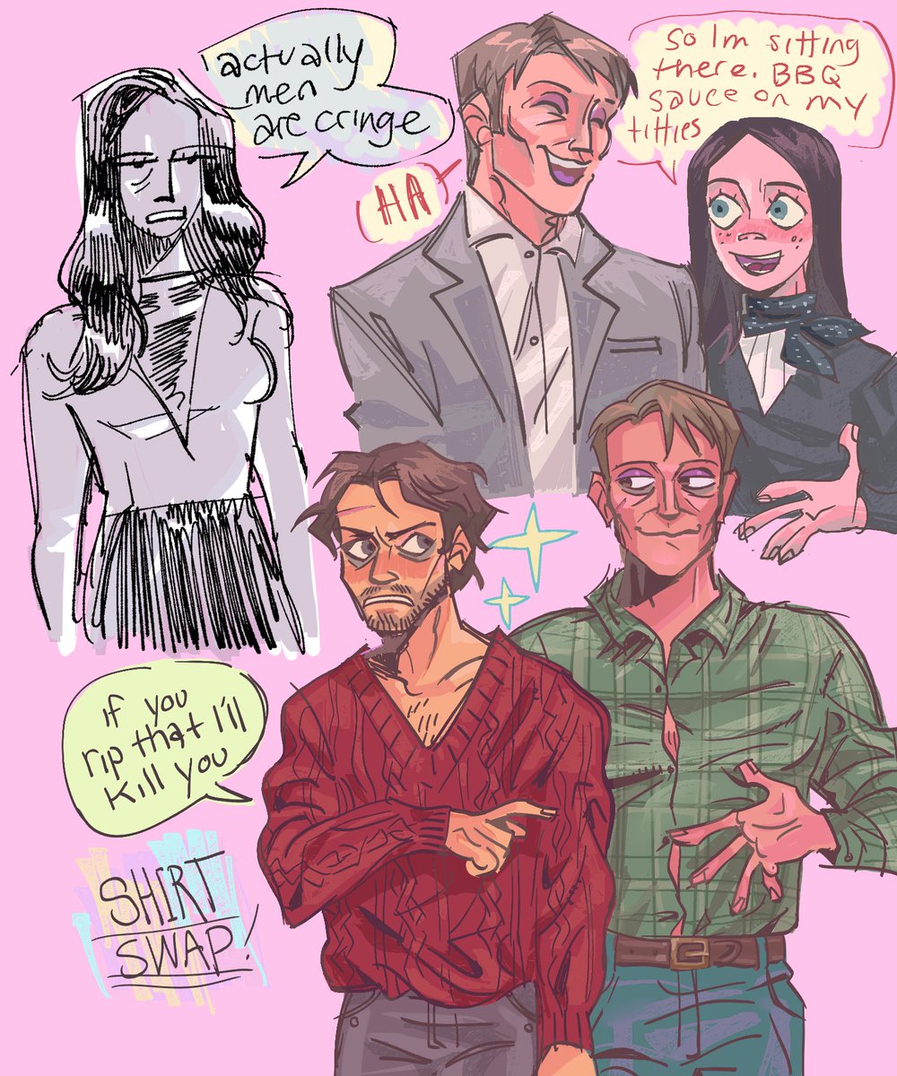 ugly doodles are all i can manage rn sorry girls gays and theys #hannibal 