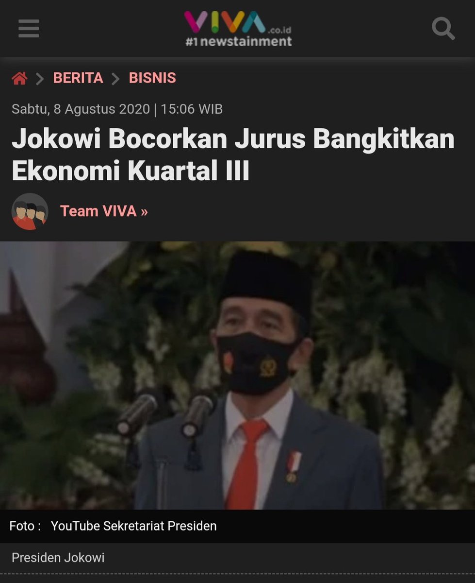 Begini lho Pak @Jokowi ...
2014: PE 6% (US$=Rp.12000)
> Anda sesumbar akan "roketkan" PE #Indonesia ke 7%, dalam 3 tahun.

FAKTA:
2019: PE 5,2% (US$=Rp.14000)
SEBELUM PANDEMI.

2020: Q2 –5,2% (US$=Rp.14500)
> Anda sesumbar lagi "jurus bangkitkan #Ekonomi" #Nalar piye...?!