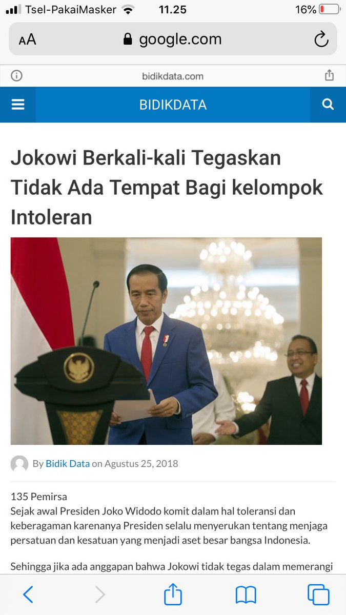 akhmad sahal (@sahal_as) on Twitter photo Pak <a href="/jokowi/">Joko Widodo</a>, sampe kapan kelompok radikal dan intoleran dibiarkan di negeri ini.
Radikalisme dan intoleransi ga akan sirna hanya dgn wacana dan janji thok, tp perlu ada tindakan tegas yg nyata dari negara. Pak <a href="/jokowi/">Joko Widodo</a>, sampe kapan kelompok radikal dan intoleran dibiarkan di negeri ini.
Radikalisme dan intoleransi ga akan sirna hanya dgn wacana dan janji thok, tp perlu ada tindakan tegas yg nyata dari negara.