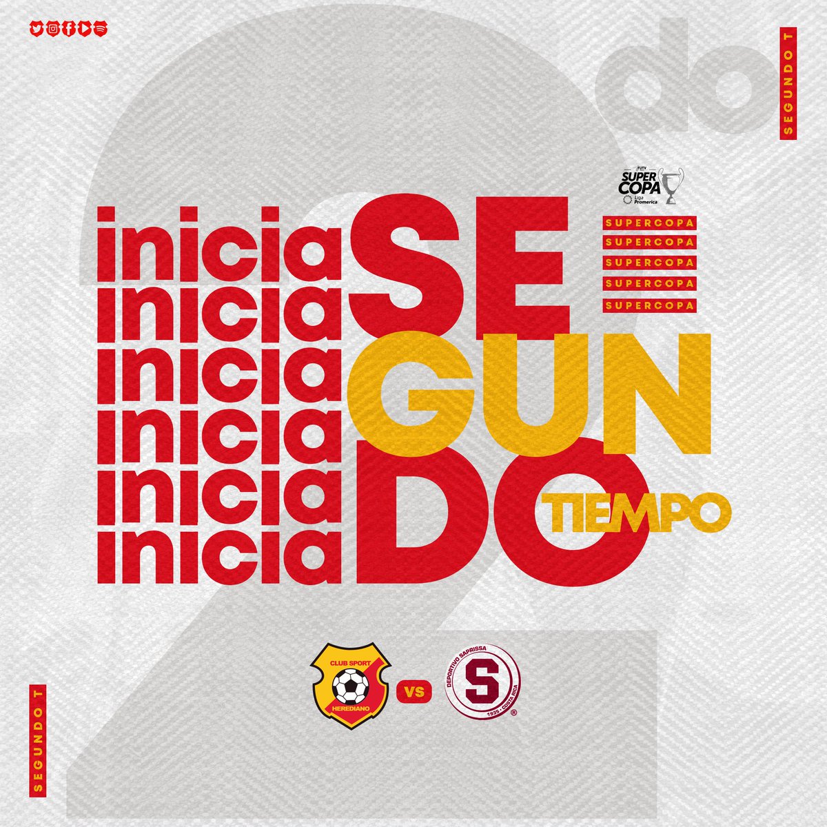 csherediano1921's tweet photo. ⚽ ¡Inicia el segundo tiempo del juego de la Supercopa entre @csherediano1921 0-0 @SaprissaOficial !
¡Vamos #Team!

#SomosElTeam #CSHvsSAP #LigaPromerica #Vamosporla29 #SuperCopa #JuntosSomosMásFuertes https://t.co/O3s2lnjF9z