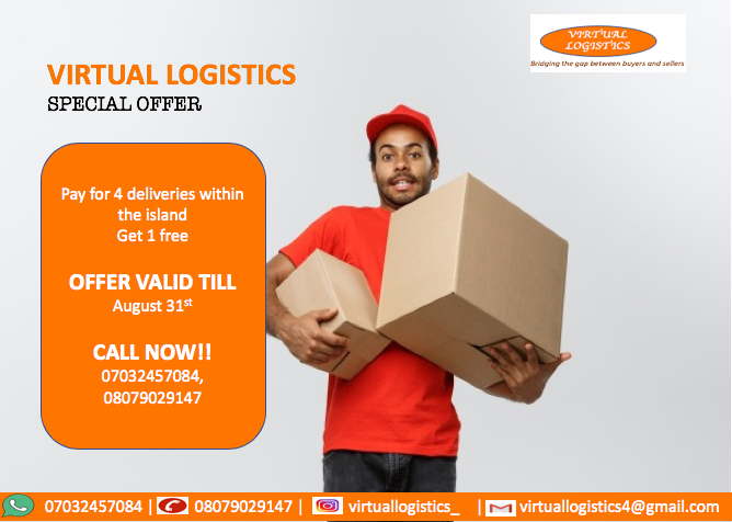 virt_logistics's tweet photo. Sit back, relax and enjoy #BBNaijialockdown2020 while we run all your errands within the island call us today!! we deliver with speed!!! https://t.co/vEDuI4N3vF