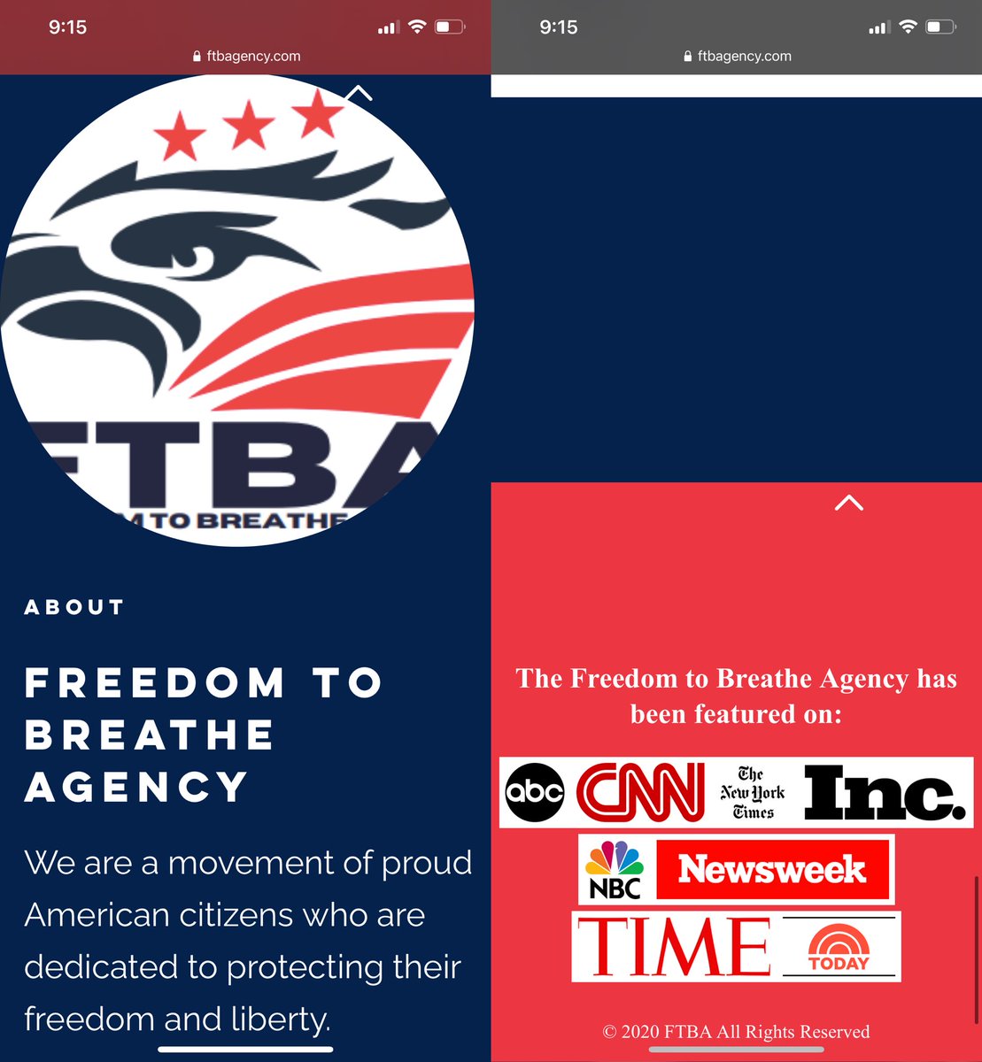 scIsNotCnsprcy's tweet photo. Hey, #FTBA is using your logo to pretend like you support their agenda. 

Do you? If not I suspect you should probably react.

@ABC @CNN @nytimes @Inc @NBC @Newsweek @TIME @TODAYshow #COVID19 https://t.co/5pcibPj6Dl
