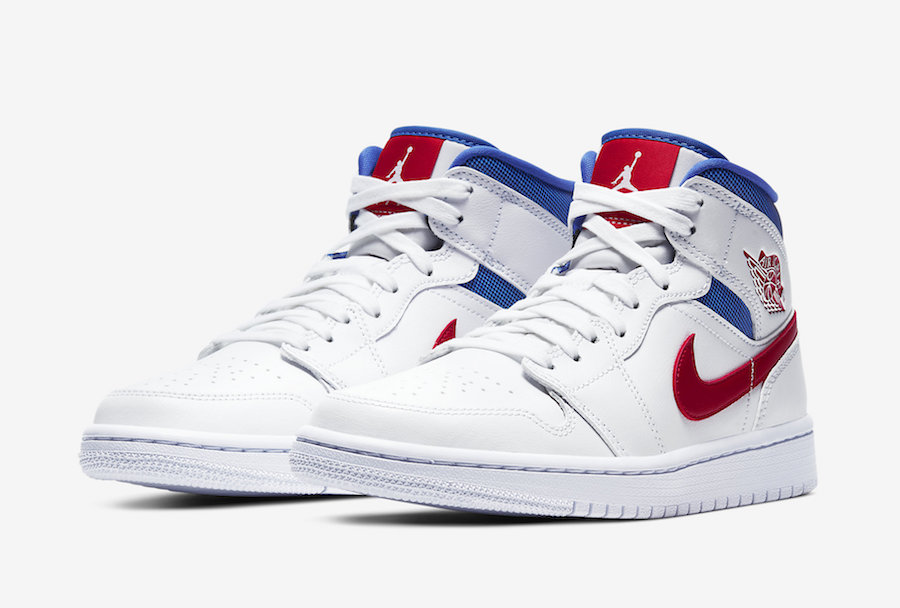 air jordan red white blue