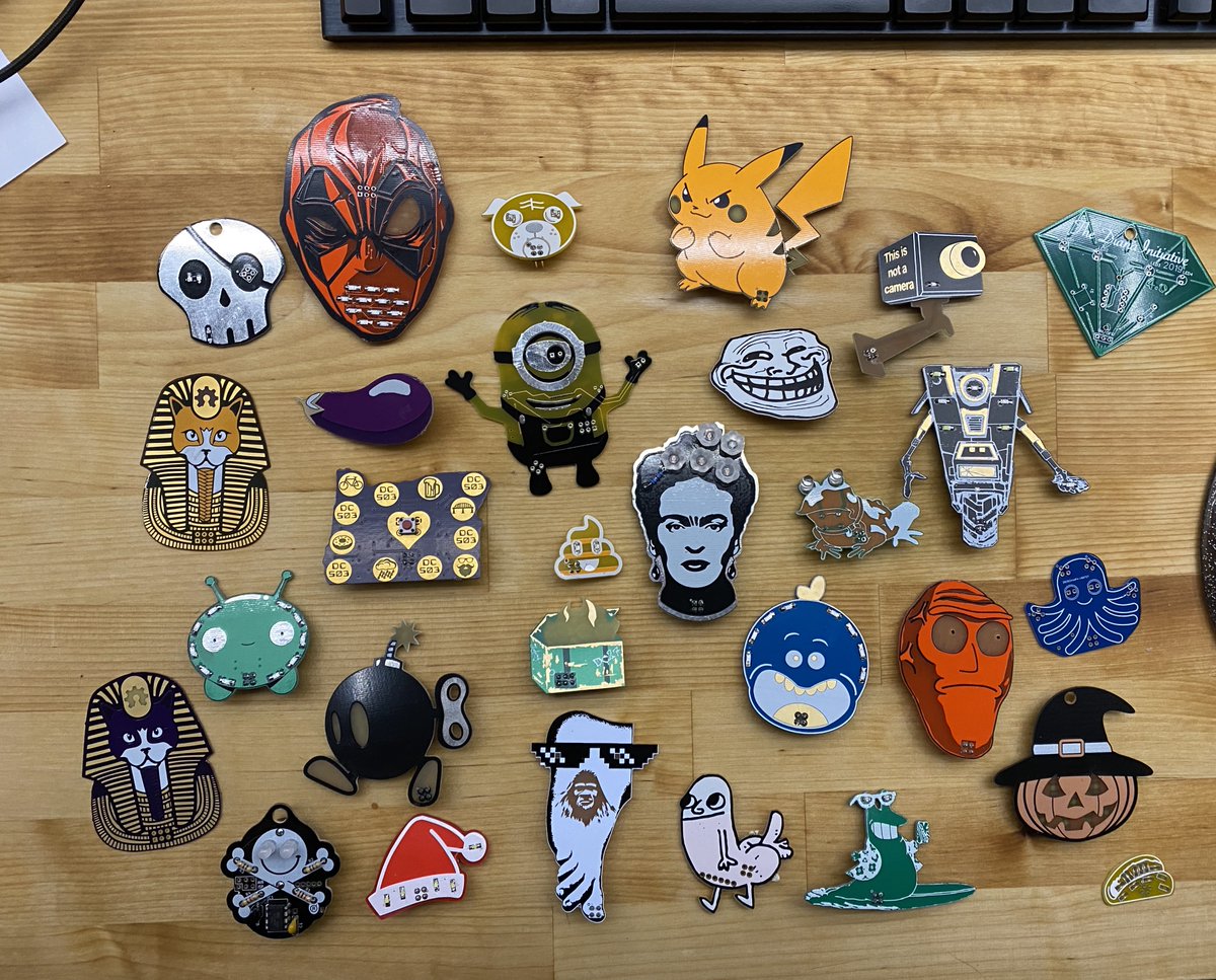 lqqkout's tweet photo. Virtual Badge Meetup! I'm posting badges, share what you love about them, if you made one, share a development/build story! If you have other badges, post them here too! Please @ the creators/teams! 
(PS: I'd love to add a @saintcon Enigma to the collection) @defcon #badgelife https://t.co/4Mbm0KYlg7