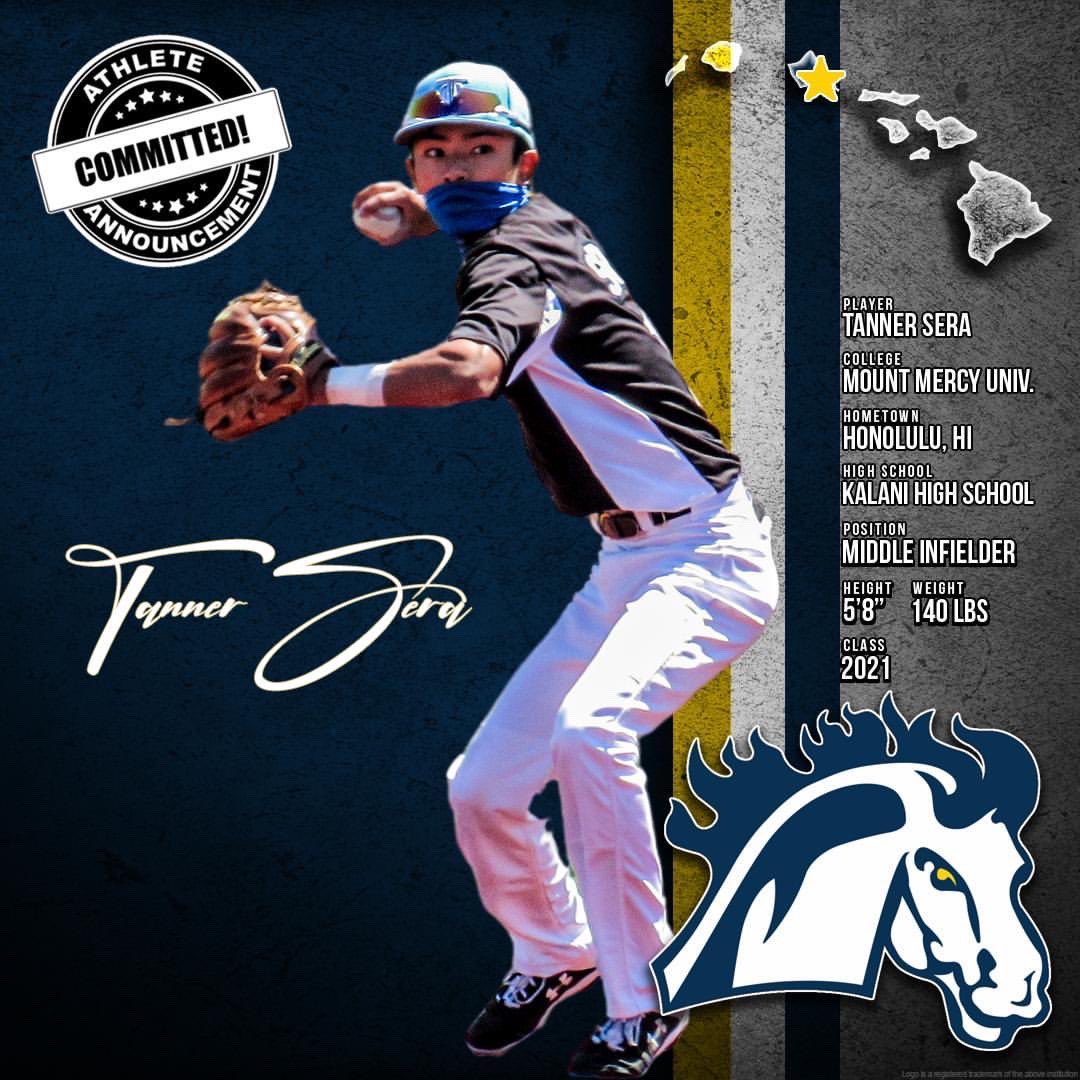 tannersera's tweet photo. Very excited to announce my commitment to play baseball at Mount Mercy University. Thank you Coach Dahm, @rootedinwonder and @MMU_baseball for giving me this opportunity. Thanks to @CAATim7 @TeamCALBaseball, my family, friends and coaches for the years of support!!! #StangGang https://t.co/hlPmHVMOO1