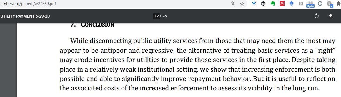 People who justify this intervention as "being more efficient than a rights-based approach" (I'm paraphrasing the authors here) fail to really deeply understand the politics of how water utilities work. Kent Weaver's blame avoidance theory is useful here  https://www.jstor.org/stable/4007281&nbsp;