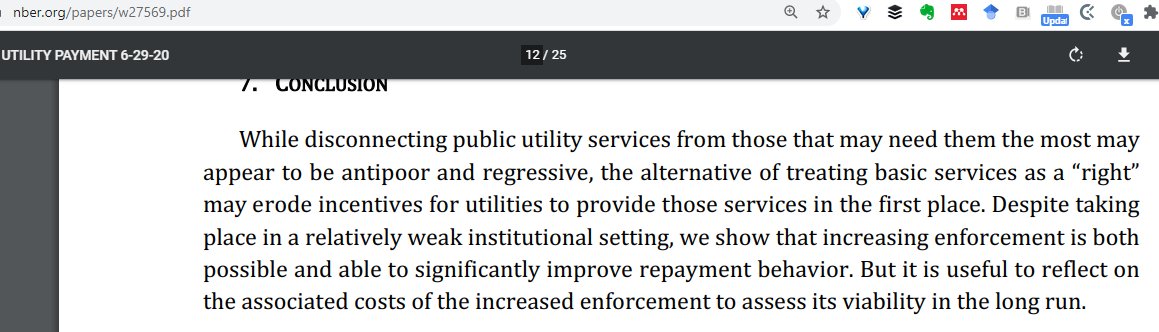 People who justify this intervention as "being more efficient than a rights-based approach" (I'm paraphrasing the authors here) fail to really deeply understand the politics of how water utilities work. Kent Weaver's blame avoidance theory is useful here  https://www.jstor.org/stable/4007281 