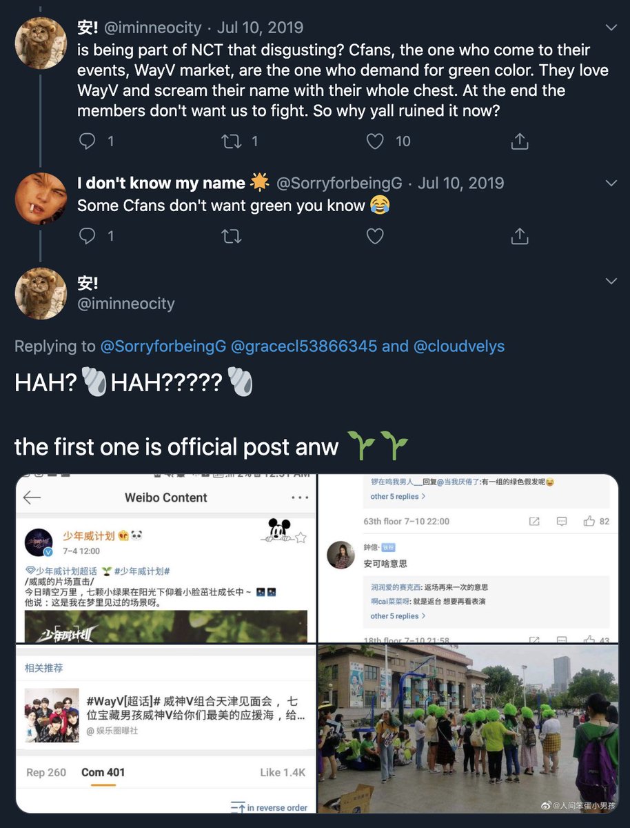 Cfans on twt replied and told them yet again that the color was green. Separatists didn’t listen to them.