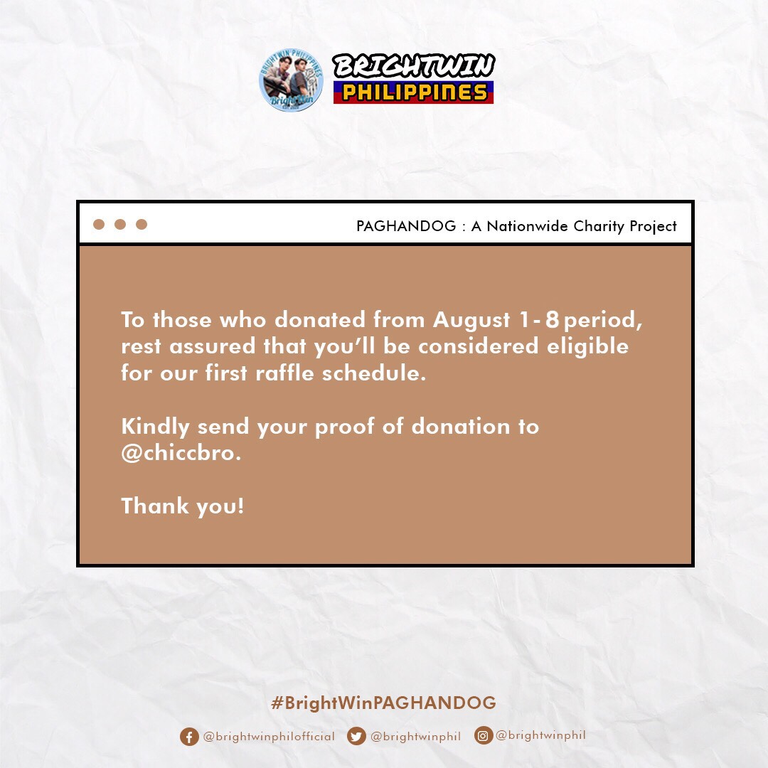 To those who will be donating for the natiowide project, please see details below on how to send. Also, please send your proof of donations to  @chiccbro for transparency purposes  Again, thank you so much BrightWins   #BrightWinPAGHANDOG