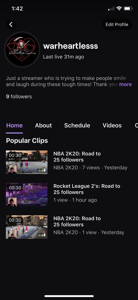 warheartlesss's tweet photo. Thank you for all the support these past few days! 22 subscribers on YouTube, and 9 followers on twitch after just creating a twitch account yesterday!  Thank you for the support, love y’all and I’ll be back streaming tomorrow! ❤️ https://t.co/okFJgrRMFx