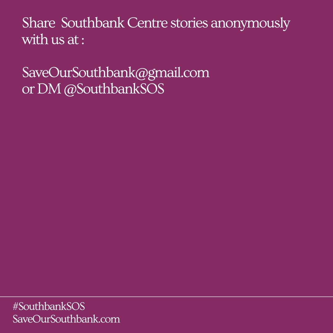 . <a href="/southbankcentre/">Southbank Centre</a> are proposing to restructure their artistic programming so that 90% of all cultural productions presented at the centre would be rentals rather than in-house productions. Here is why we think this is appalling. #southbanksos #saveoursouthbank #cultureincrisis