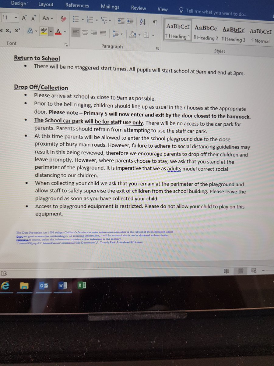 Please see below information about the reopening of school next week.