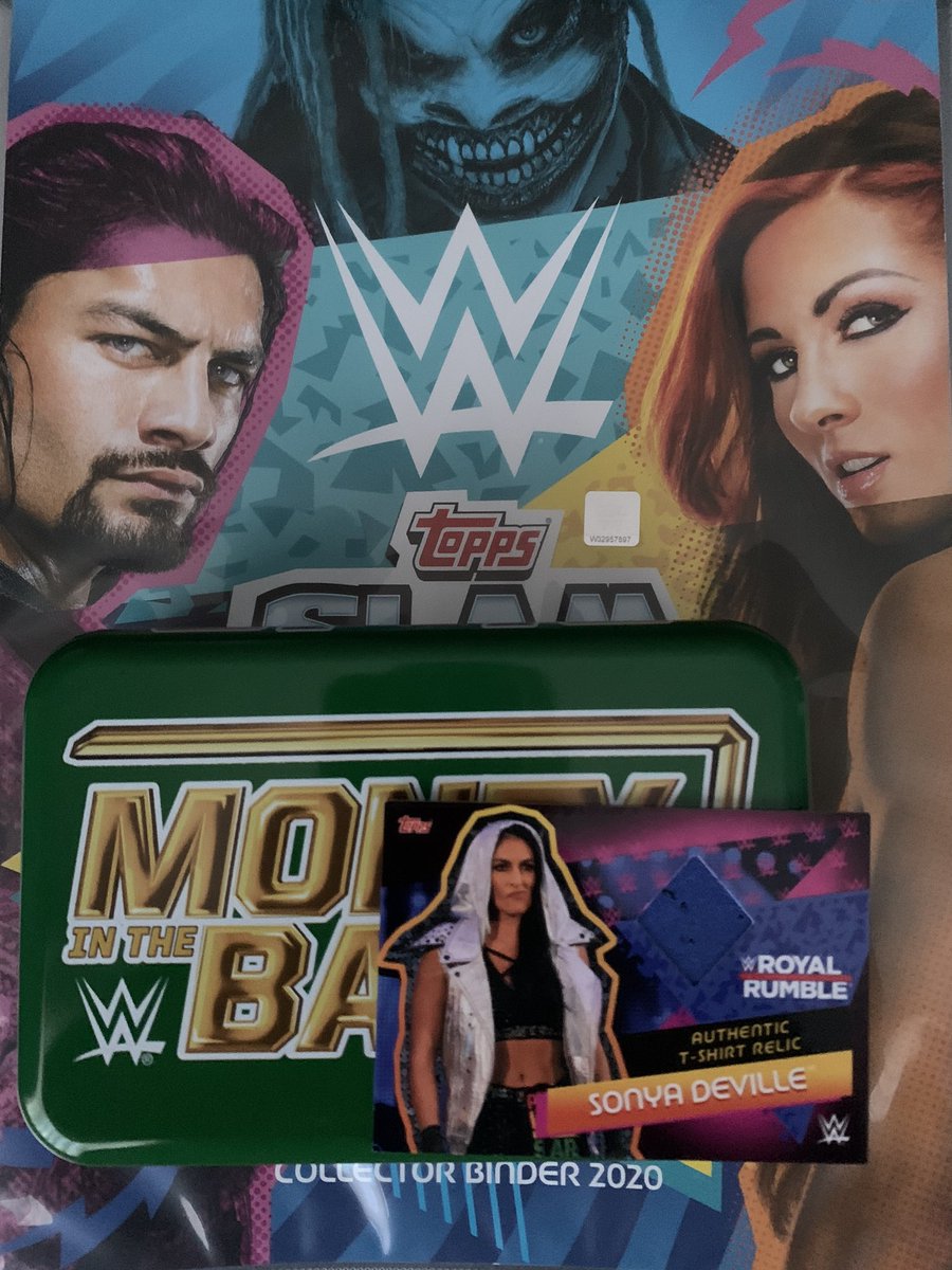 Got the Sonya Deville Topps T Shirt Relic in the MONEY IN THE BANK tin today #wweslamattaxreloaded #wweslamattax #wwetopps #wwetoppscards #wwecollector #topps #toppscards #toppsrelic