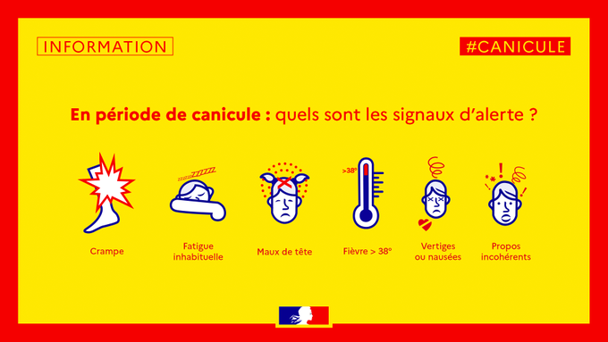 gouvernementFR's tweet photo. [#Canicule] En période de canicule, quels sont les signaux d'alerte pour ma santé ?

Pour plus d'informations ➡️ https://t.co/RHIuBrZj1Y https://t.co/OzBD7SC01T