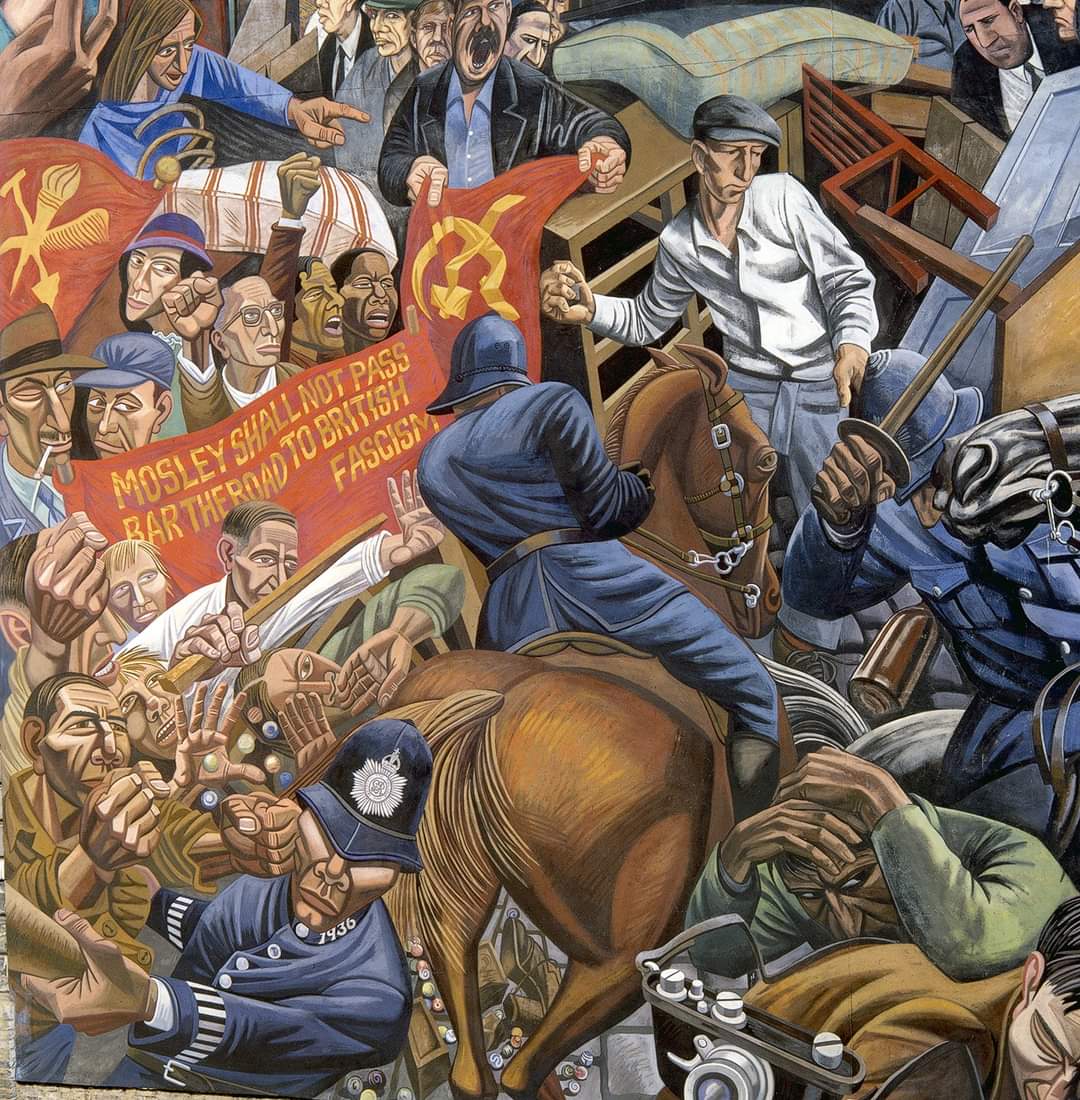 uaf's tweet photo. Solidarity with all at the speak out at the #CableSt mural today. Unity in action against the fascists remains crucial. @antiracismday @jdpoc @M_Star_Online https://t.co/x5R37EWFge