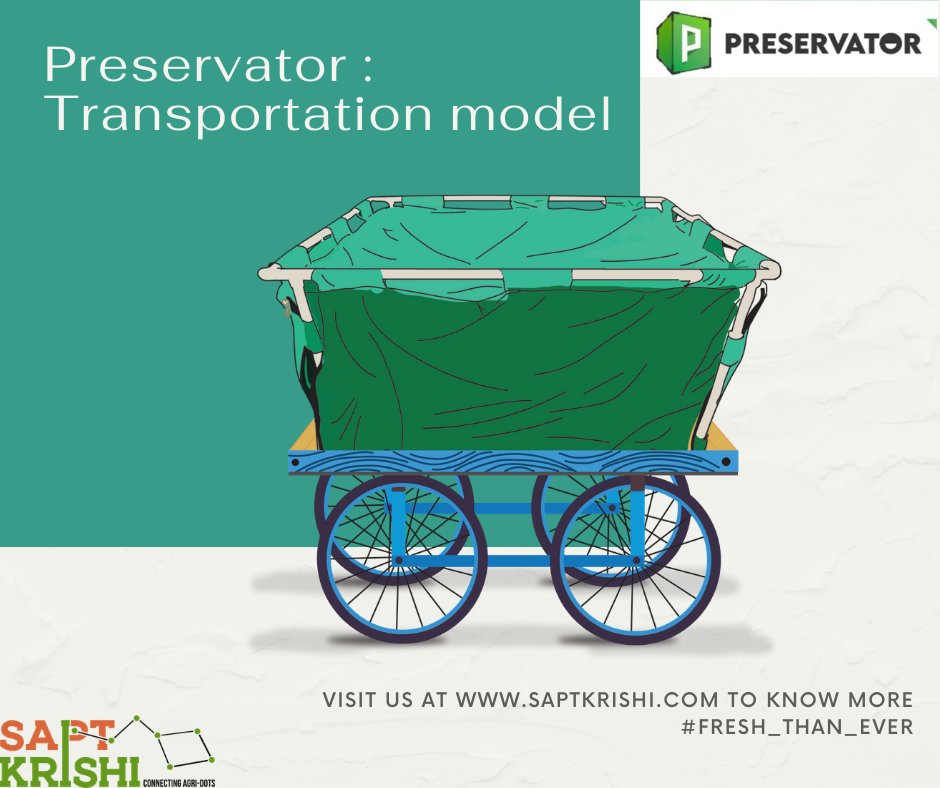 Saptkrishi presents Preservator as a #Transportation cum storage solution- designed in a way that it can be easily assembled on mini-trucks, e-rickshaws, thelas, auto, etc. 

Visit us at saptkrishi.com

@vishalskrishna @YourStoryCo @hortweek @Hort_Au @AgriEducate