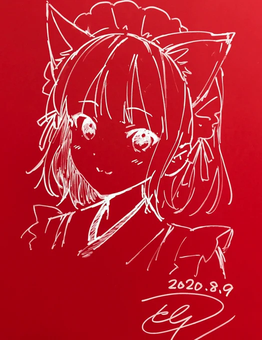 #絵師100人展

サイン会、応援の声をかけていただいたりお手紙や差し入れいただいたりありがとうございます…!あとでゆっくり読ませていただきます?

画像は入り口の壁に描いた絵です。一発描きだし緊張するしガッタガタになってしまった…他の皆さんうますぎでは… 