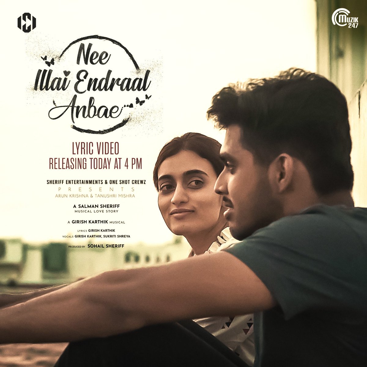 Muzik247in's tweet photo. An addictive melody that will take you on a rollercoaster ride with the perfect mix of love & missing feelings❤#NeeIllaiEndraalAnbae releasing today at 4 PM.Stay tuned!
@Arun___Krish___ #GirishKarthik #SalmanSheriff #Tanushri #Sukriti #RoshiniIS #SohailSheriff #AdithKrish #Siva https://t.co/wCzfCjDf7v