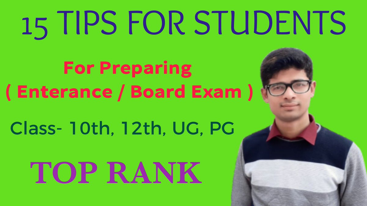 BioRace1's tweet photo. https://t.co/0pQXiIjTEb
Open Link 👆🏼
#Tips_for_Students
#NEET_JEE #UP_board #CBSE #ICSETips #rbse #haryanaboard
#15Tips_For_Students
#Brain_Mentor_Academy https://t.co/P9u0oGmDO9