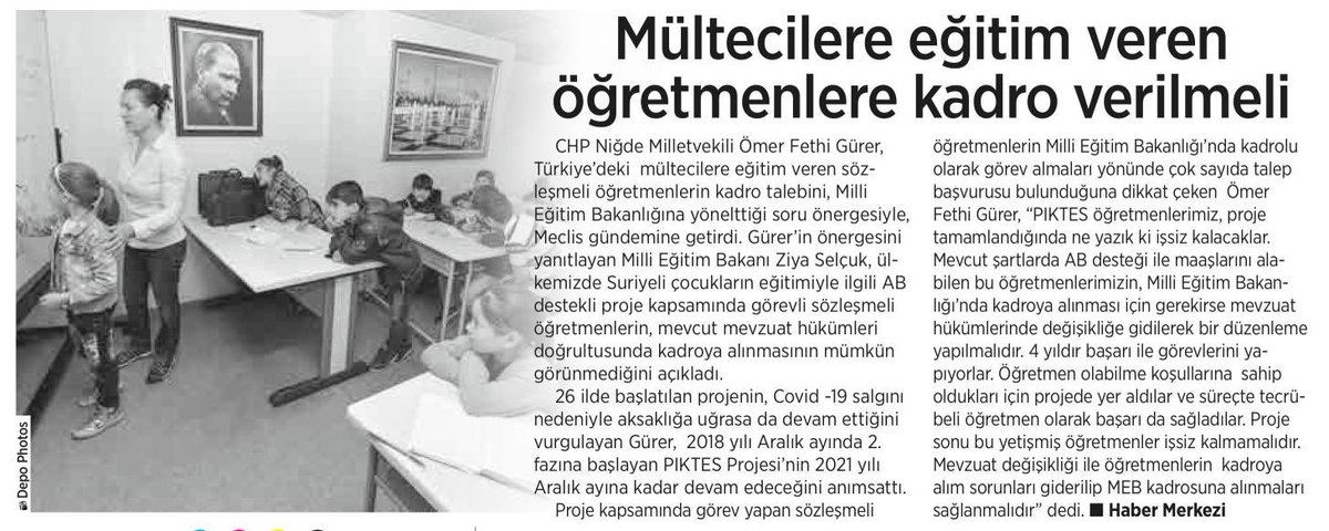 fethigurer's tweet photo. #PIKTES öğretmenlerine kadro verilmelidir.#piktesemebdenkadro @piktesogretmen @PiktesTR  Bugün @BirGun_Gazetesi  haberimiz #piktes https://t.co/TEnkt86BWx