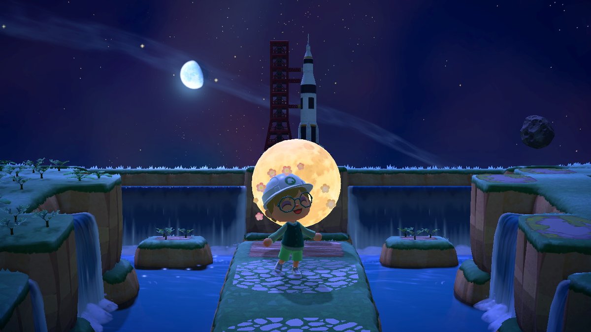 NickPM75's tweet photo. Rocket has landed on the moon! #AnimalCrossing #ACNH #NintendoSwitch https://t.co/drYJCaZ2o0