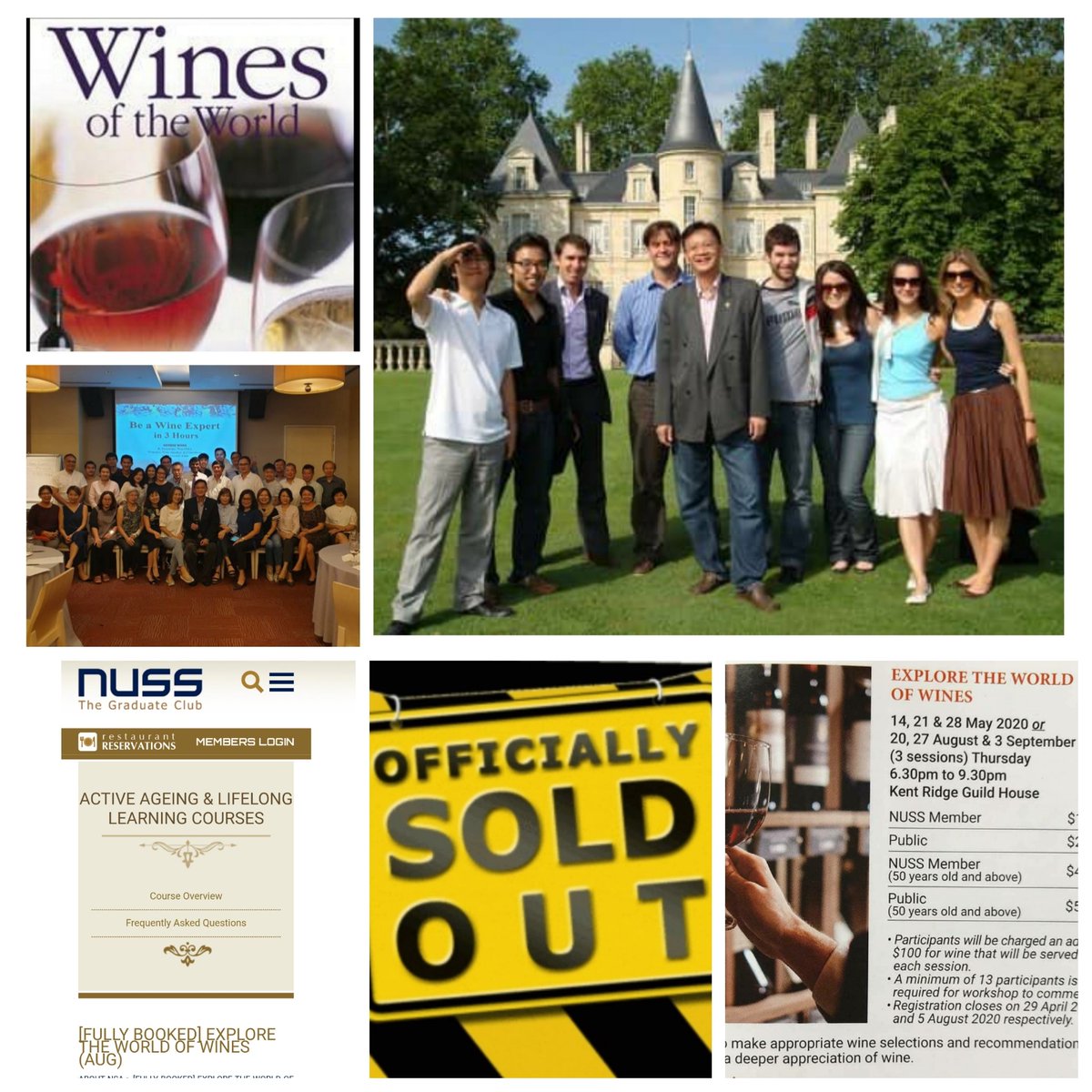 [FULLY BOOKED] EXPLORE THE WORLD OF WINES (AUG)

WAITING LIST OPEN.

Please register and we will place you on the waiting list.  #wineedutainment #wine #sommelierSG  #sgwinelover #sgwine  #Bordeaux #wineCritic #winejournalist  #lifelonglearning #NUSSociety  #NationalSilverAcademy