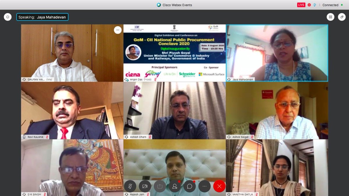 GauravHazra1's tweet photo. Privileged to moderate the panel on Public Procurement for SME's.Thanks you Shri DK Singh (Addl Secy & DC , MSME) & Shri Rajesh Jain Dy CEO GeM and all distinguished panelists for a great, open discussion. @minmsme @GeM_India @nasscom @debjani_ghosh_ #NPPC2020 #ModelRFP https://t.co/8TeCTiCG9x