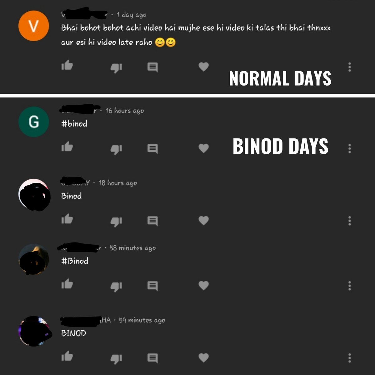 theandroidguydk's tweet photo. Normal days VS binod days ๐๐
#binod #binodmeme #theandroidguydk https://t.co/nwQZrwLskY
