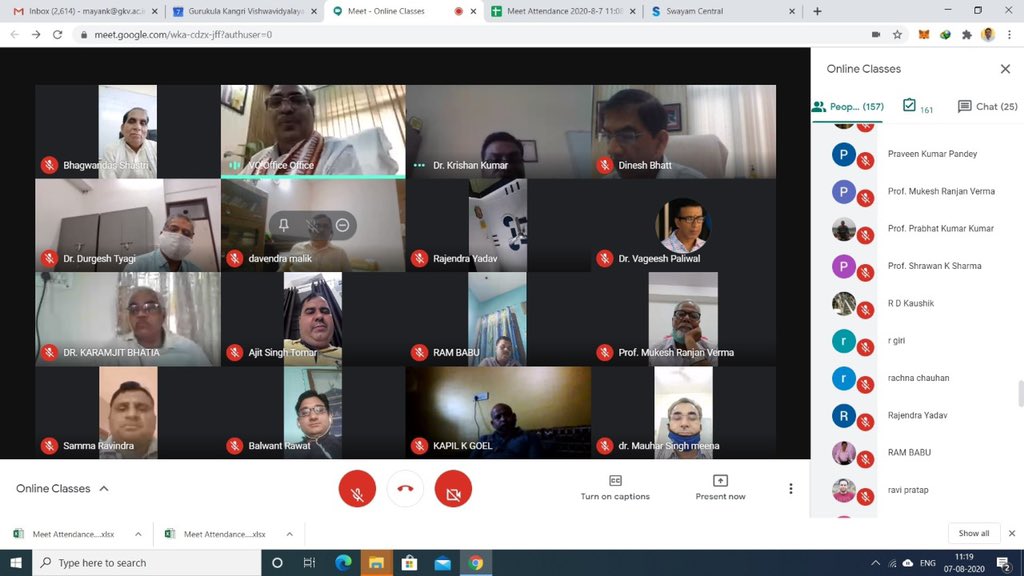 GkvSocial's tweet image. “GKV conducted a workshop on Online Learning” for GKV teachers from 7 Aug to 10 Aug ,2020 . #Googleclass #googlemeet #attendancemeet #onlinevideo #OBS @pankajugc @dr_satyapal @DrRPNishank @mhrd_innovation @SWAYAMMHRD @RoopjiShastri