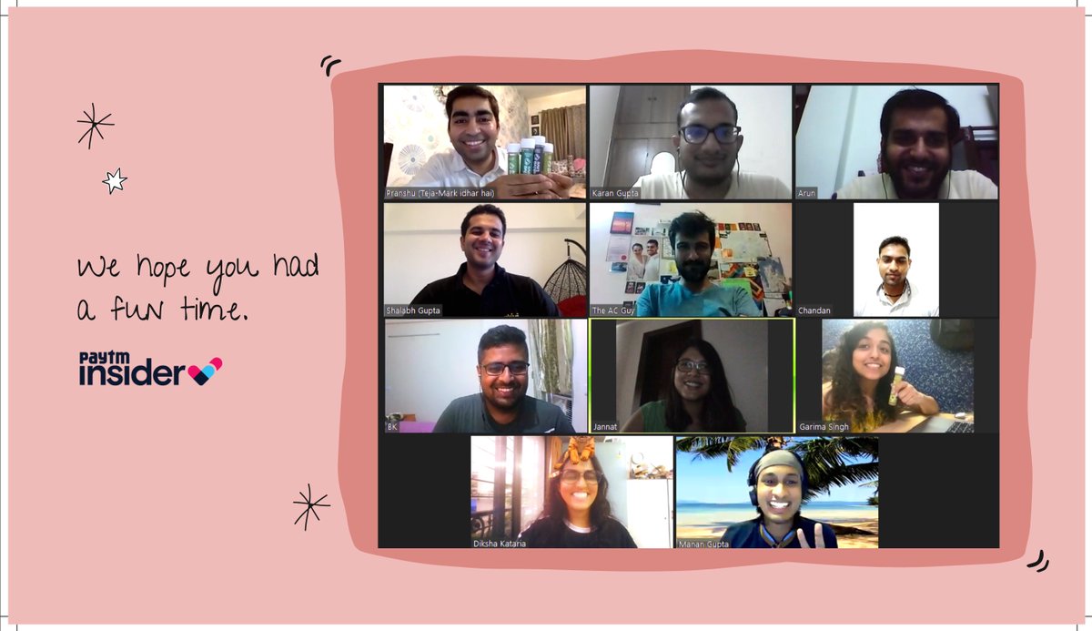 akivasuperfoods's tweet photo. What a fun game night after a super productive week.
Thank you @paytminsider for hosting this for us. π
:
#VirtualHangout #AkivaTeam #GameNight #SaturdayNight #AkivaLove https://t.co/EOt1jqoXi5