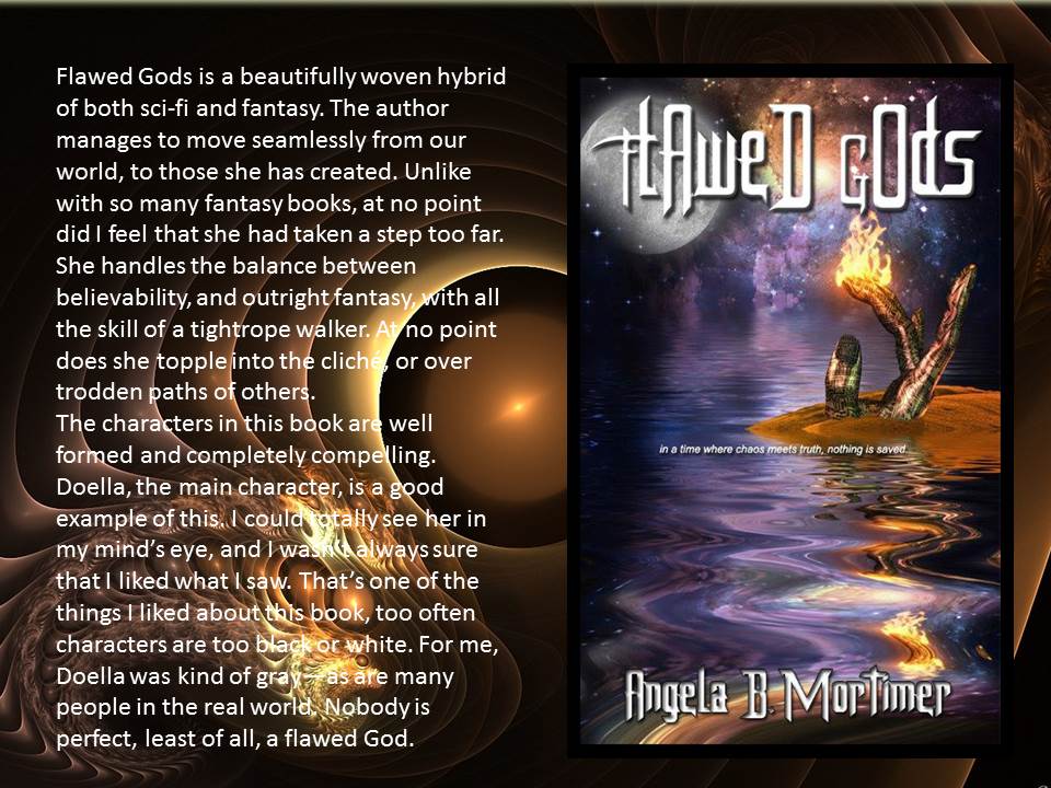 'A science fiction- romance- space opera? With dragons! It was good, very good.'
Amazon myBook.to/FlawedGodsfirst
Smashwords tinyurl.com/y66bkmon 
Apple tinyurl.com/yyvoygat 
Scribd tinyurl.com/yxdo2j2k 
Barnes&amp;Noble tinyurl.com/y48te65e 
Kobo tinyurl.com/y3bl6xw7