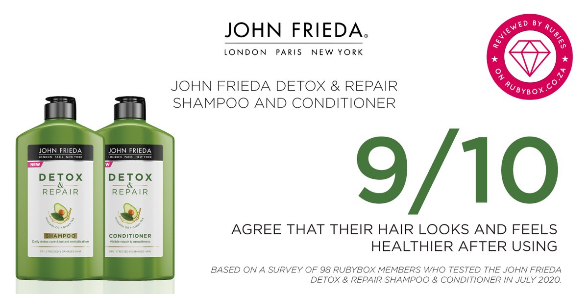 rubybox_beauty's tweet photo. The results are in and it's clear that rubies will definitely be adding John Frieda Detox & Repair Shampoo and Conditioner to their monthly shopping cart. Will you?๐
Find out more: https://t.co/KT2K4QVs0Z
#rubybox #rubyboxdetox #johnfriedasa #detoxandrepair https://t.co/85j6IVNUrr
