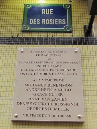Il y a 38 ans, le 9 août 1982, l'attentat de la rue des #Rosiers à #Paris faisait 6 morts et 22 blessés #FatahCR #AbouNidal #NeverForget